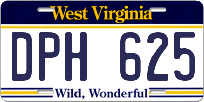 WV license plate DPH625