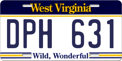WV license plate DPH631
