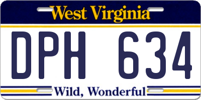 WV license plate DPH634