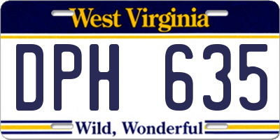 WV license plate DPH635