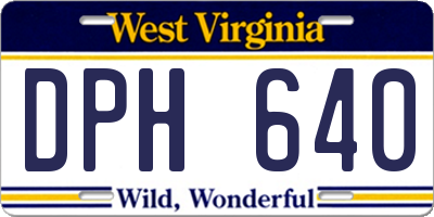 WV license plate DPH640