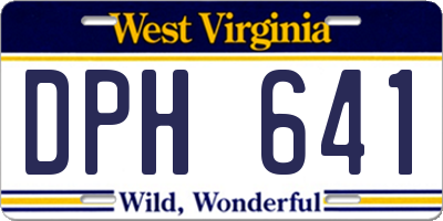 WV license plate DPH641