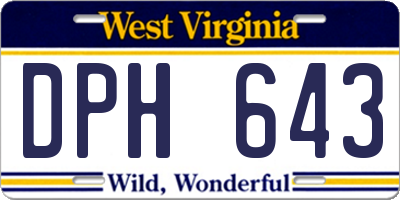 WV license plate DPH643