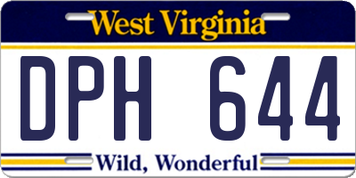 WV license plate DPH644