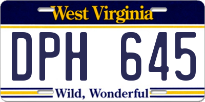 WV license plate DPH645
