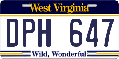 WV license plate DPH647