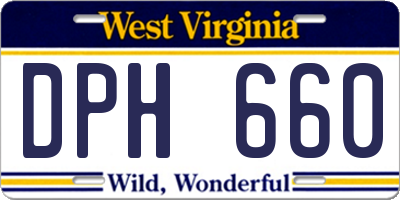 WV license plate DPH660