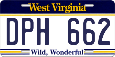 WV license plate DPH662