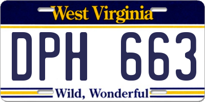 WV license plate DPH663