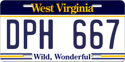 WV license plate DPH667