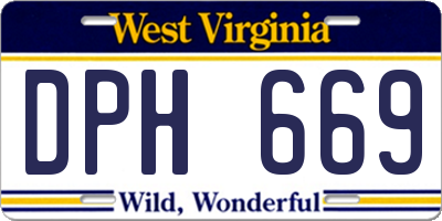 WV license plate DPH669