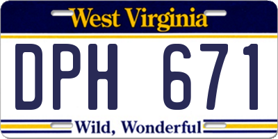 WV license plate DPH671