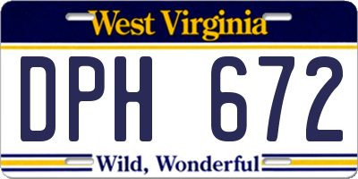 WV license plate DPH672