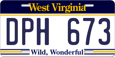 WV license plate DPH673