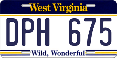 WV license plate DPH675
