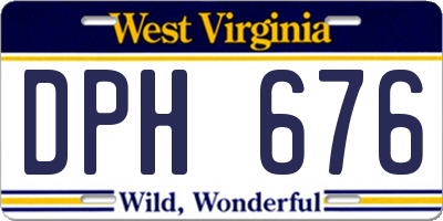 WV license plate DPH676