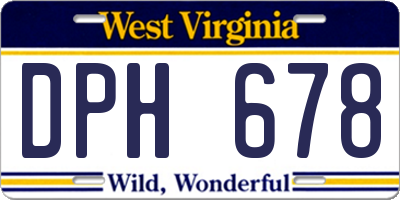 WV license plate DPH678