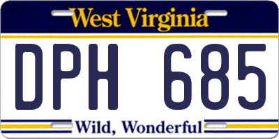 WV license plate DPH685