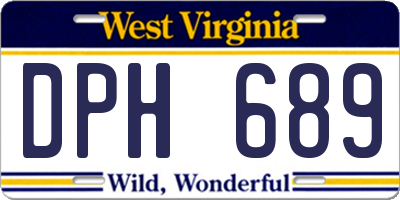 WV license plate DPH689
