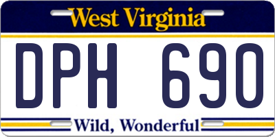 WV license plate DPH690