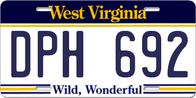 WV license plate DPH692