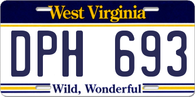 WV license plate DPH693