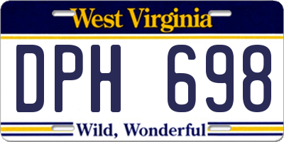 WV license plate DPH698