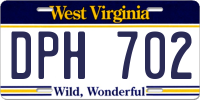 WV license plate DPH702