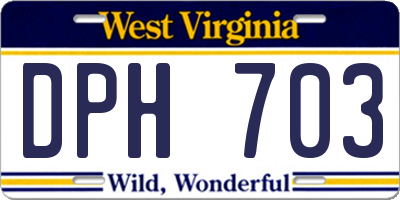 WV license plate DPH703