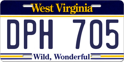 WV license plate DPH705