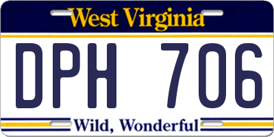WV license plate DPH706