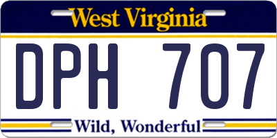 WV license plate DPH707