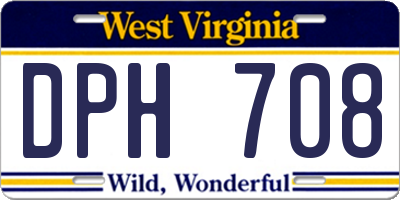 WV license plate DPH708