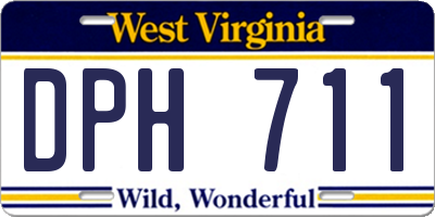 WV license plate DPH711