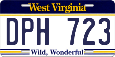 WV license plate DPH723