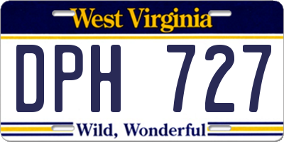 WV license plate DPH727