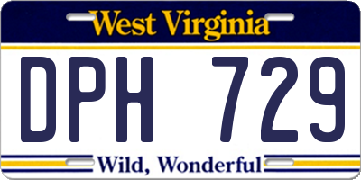 WV license plate DPH729