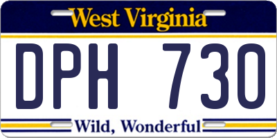WV license plate DPH730