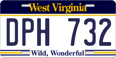 WV license plate DPH732
