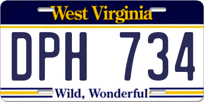 WV license plate DPH734
