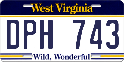 WV license plate DPH743