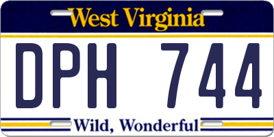 WV license plate DPH744