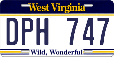WV license plate DPH747