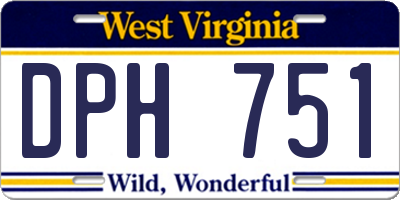 WV license plate DPH751