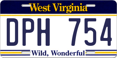 WV license plate DPH754