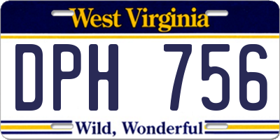 WV license plate DPH756