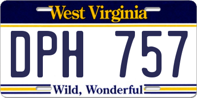 WV license plate DPH757