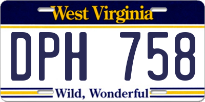 WV license plate DPH758