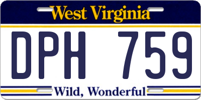 WV license plate DPH759