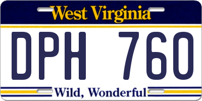 WV license plate DPH760